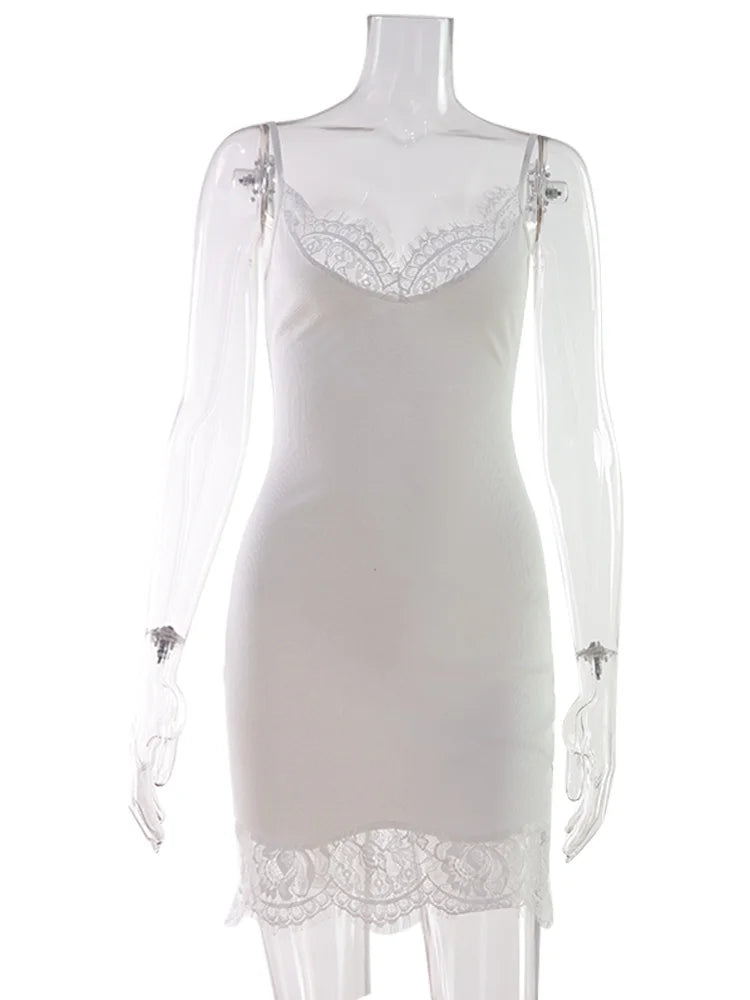 Jessamine Lace-Panel Camisole Mini Dress