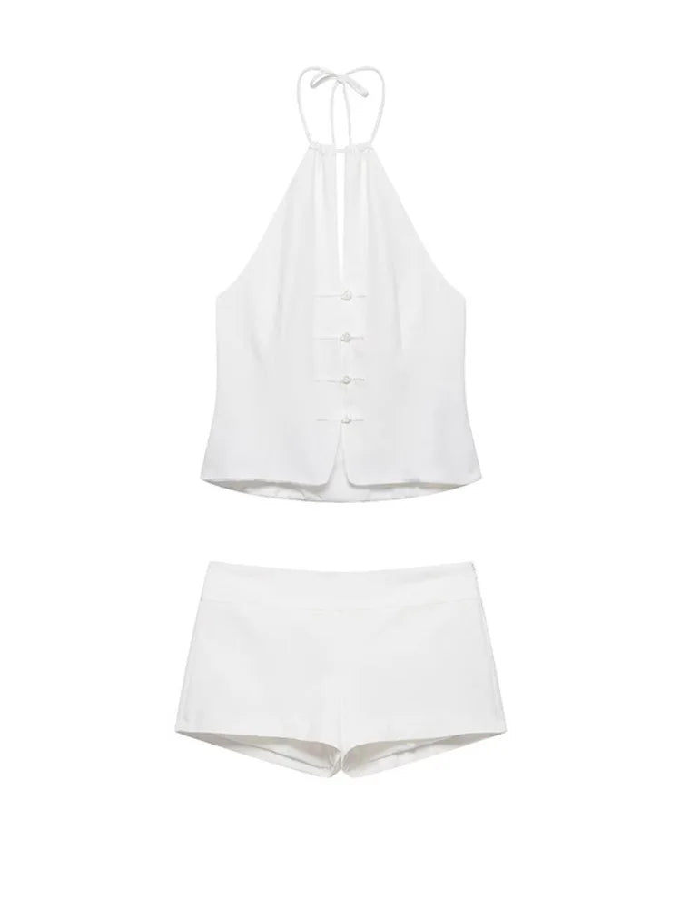 Corinne Halter Button Top & Shorts Separates Collection