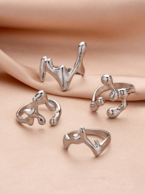 Cascade Teardrop Ring Set Four-piece