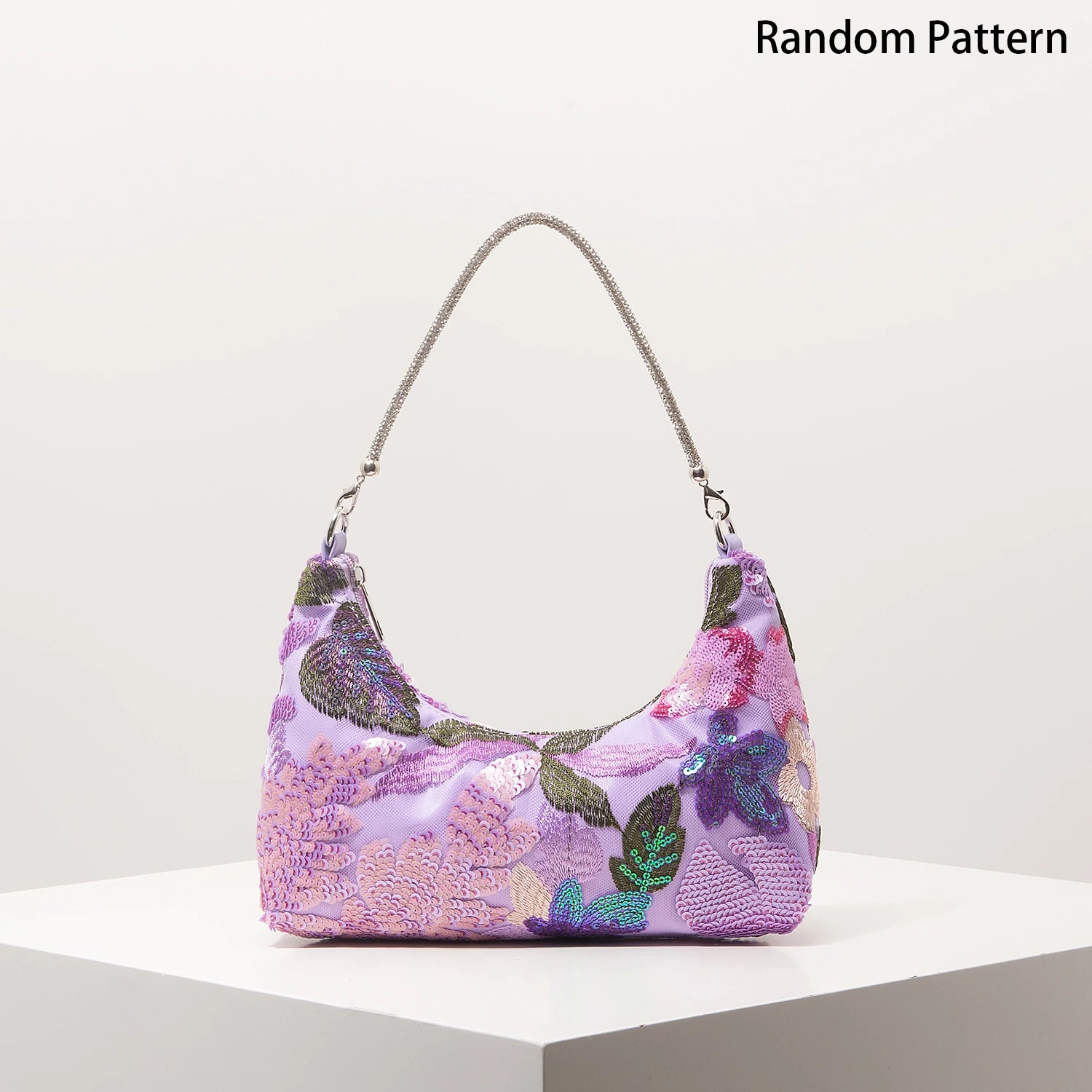 Shoulder Bag,Floral Pop,Sequin Bag,Embroidery,Gala Night,Party Outfits,Prom Bag,Wedding Items,Elegante,Valentine,Random Pattern