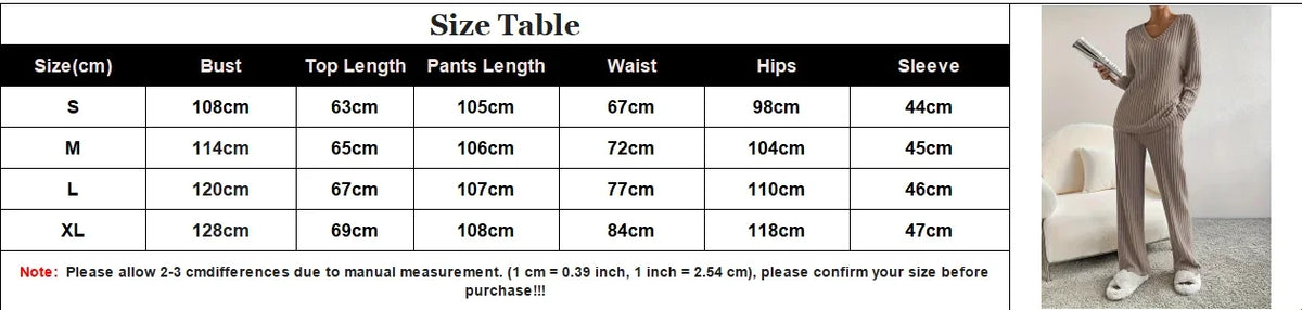 Cordula Ribbed Knit V-Neck Sweater & Wide-Leg Trousers Two-piece