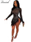 Isadora Feather Crystal Mini Dress