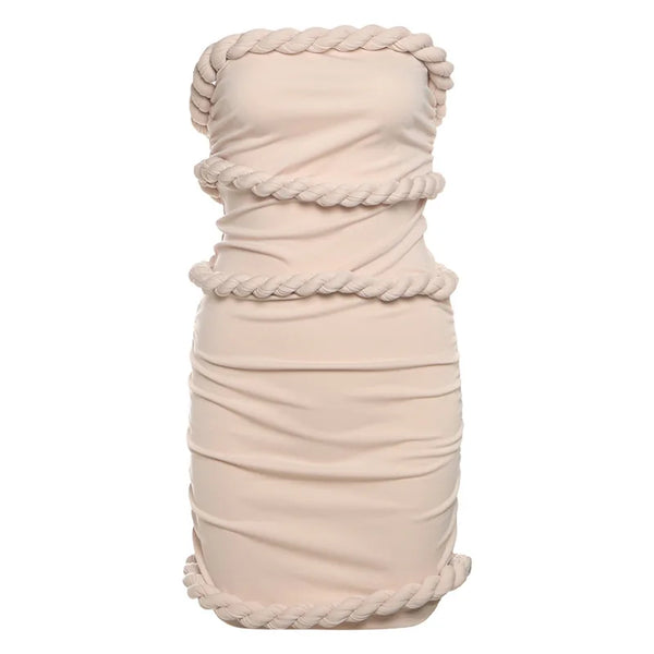 PixieKiki Twisted Bandage Bodycon Dress Pink Sexy Strapless Backless Mini Dresses for Woman Clothes Summer 2026 P94-DE64