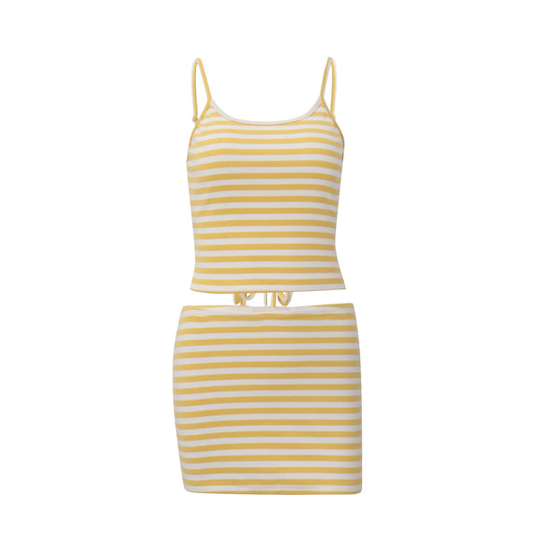 Marisol Striped Cami Mini Skirt Set Two-piece