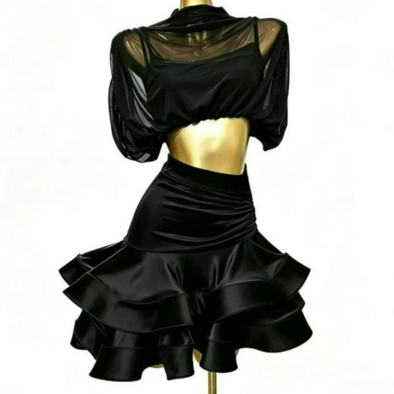 Renata Mesh Top & Layered Skirt Latin Dance Collection Secondary image