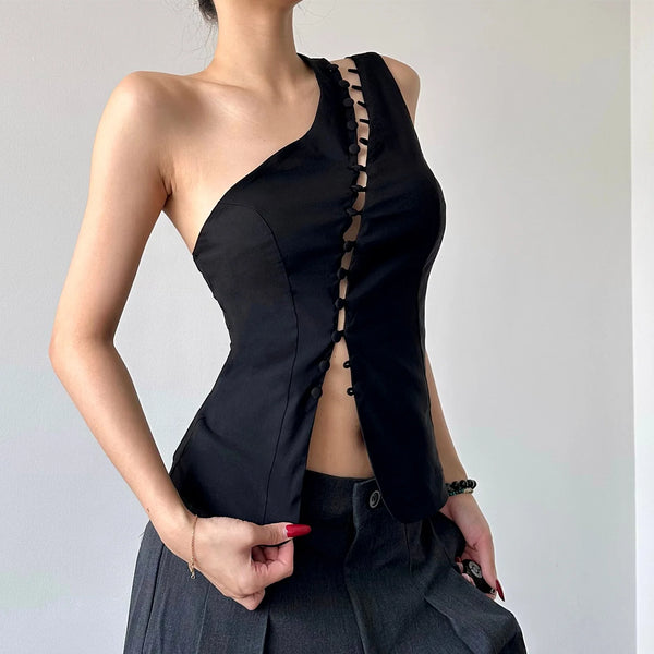 Calliope Asymmetrical Cutout Top One-piece