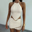 Esme Coin-Trim Halter Mini Skirt Set Two-piece