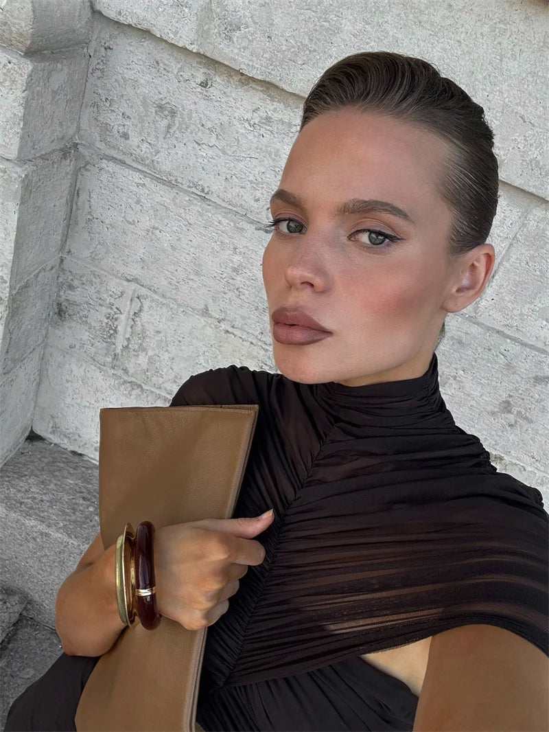 Monroe Hollow-Out Ruched Bodycon Maxi Dress
