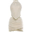 Kliou Tassel Decoration 2 Piece Set Woman Lace-UP Halter Backless Tank Tops+Skinny Mini Skirts Beach Party Sexy Fashion Outfits