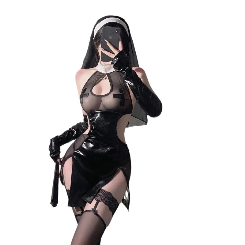 Noir Nun-Inspired Lingerie Costume Set Main image