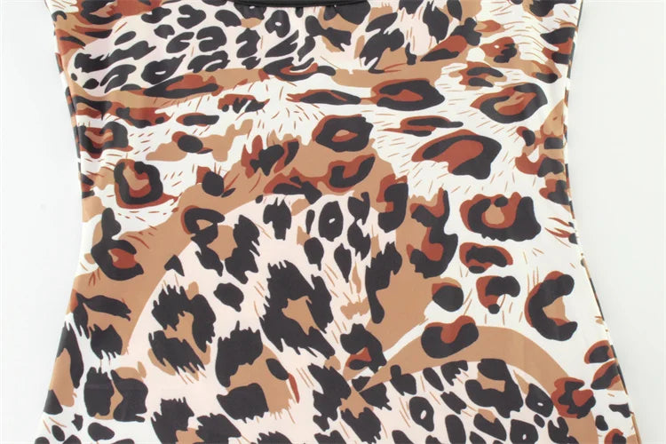 Eulalie Leopard Print Backless Cami Bodycon Mini Dress