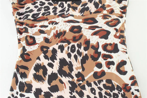 Eulalie Leopard Print Backless Cami Bodycon Mini Dress