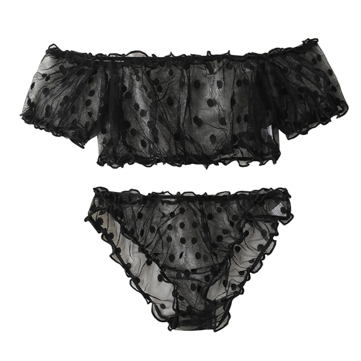 Clementine Dot Mesh Bra & Panty Lingerie Two-piece Main image