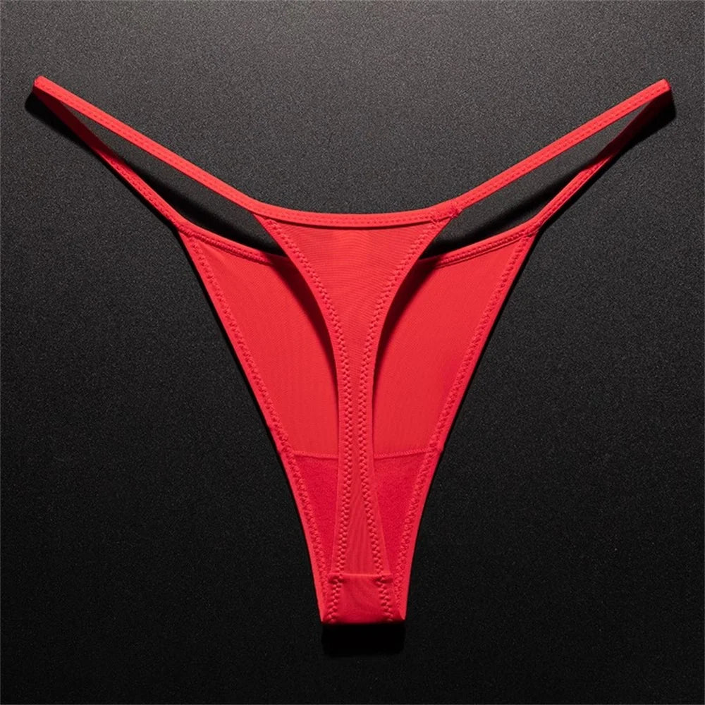 High Slit Spring/Summer New Leopard Print Thong for Women Sexy Ice Silk Seamless Underwear One-piece Fitness Plus Size G-strings