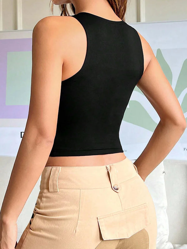 Tessa Hollow-Out Crop Tank