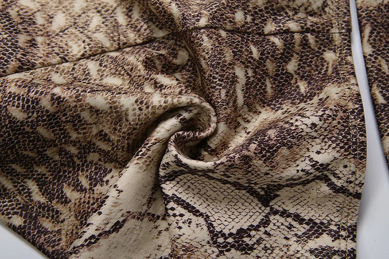 Sahara Snake-Print Halter Shorts Set Two-piece