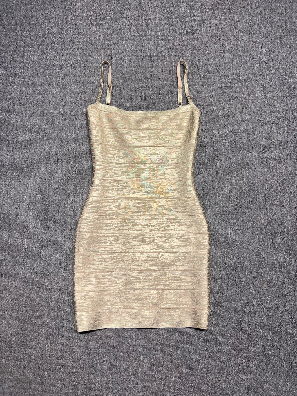 Clemence Metallic Gold Bandage Bodycon Mini Dress
