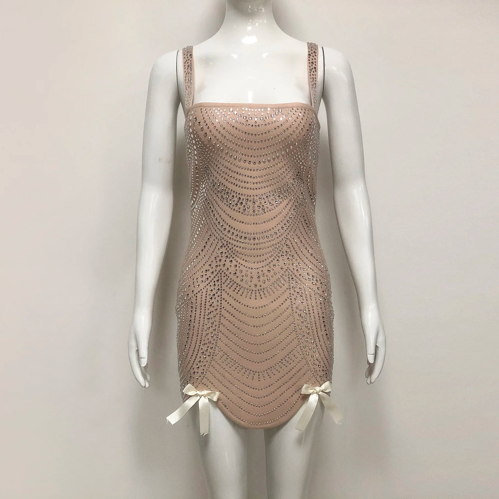 Giselle Rhinestone Strap Mini Dress