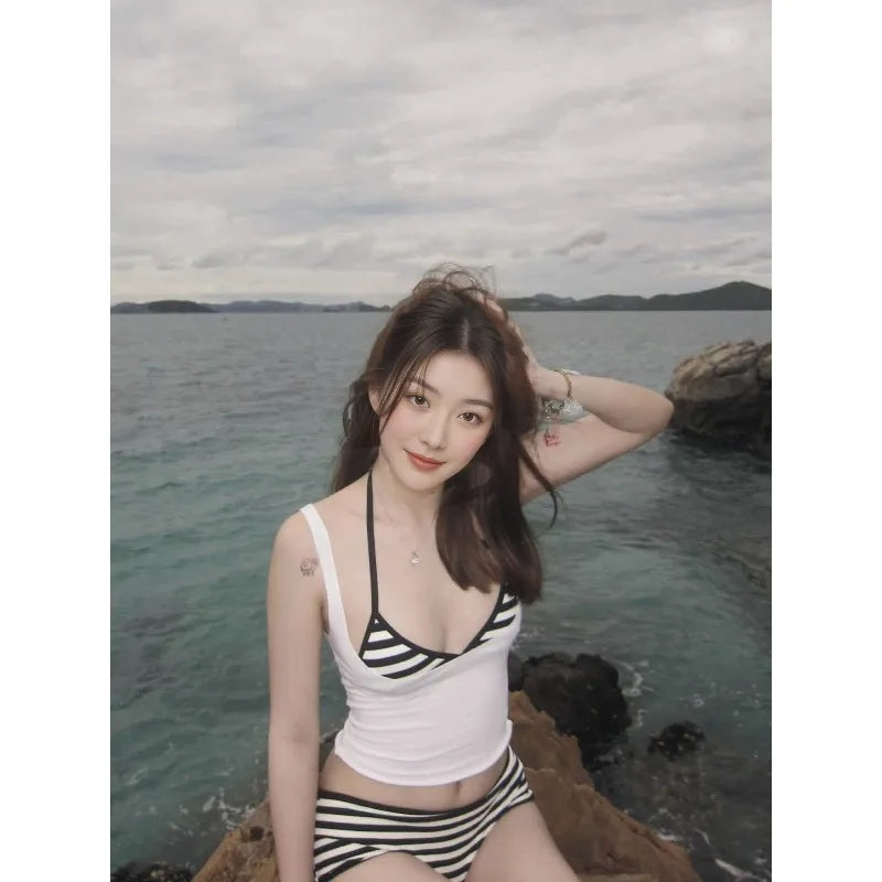 Sasha Striped Crop Bikini Two-piece