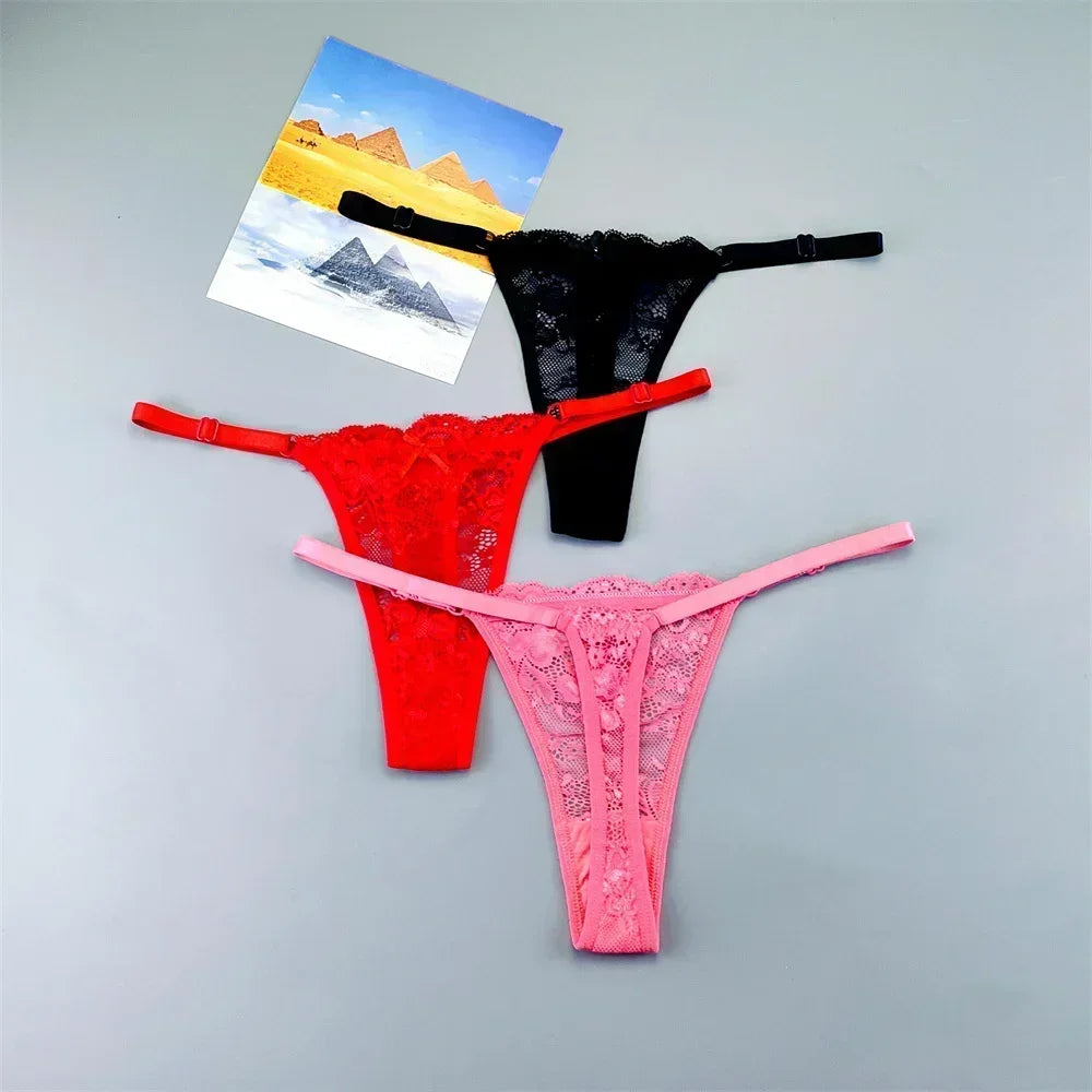 Celestine Adjustable Lace Thong Pack Lingerie 3-piece
