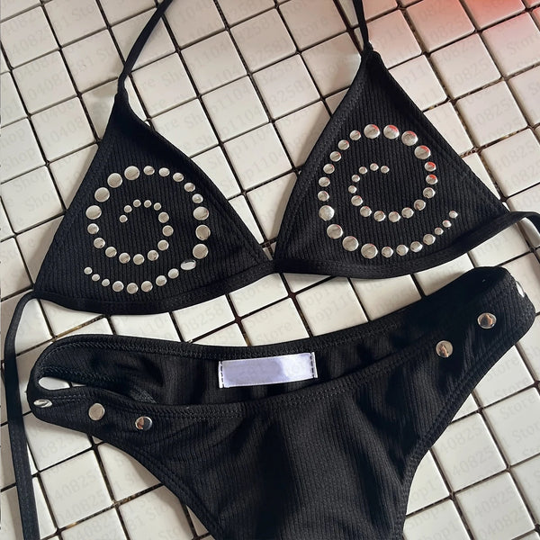 Raven Gothic Graphic Bikini Two-piece
