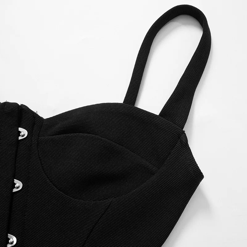 Vesper Asymmetrical Corset Crop Top One-piece