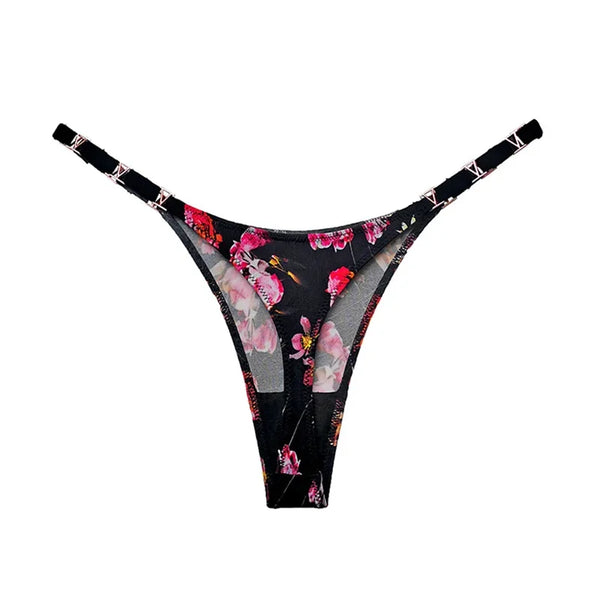 Saffira V-Shape Hardware G-String Panty Lingerie One-piece