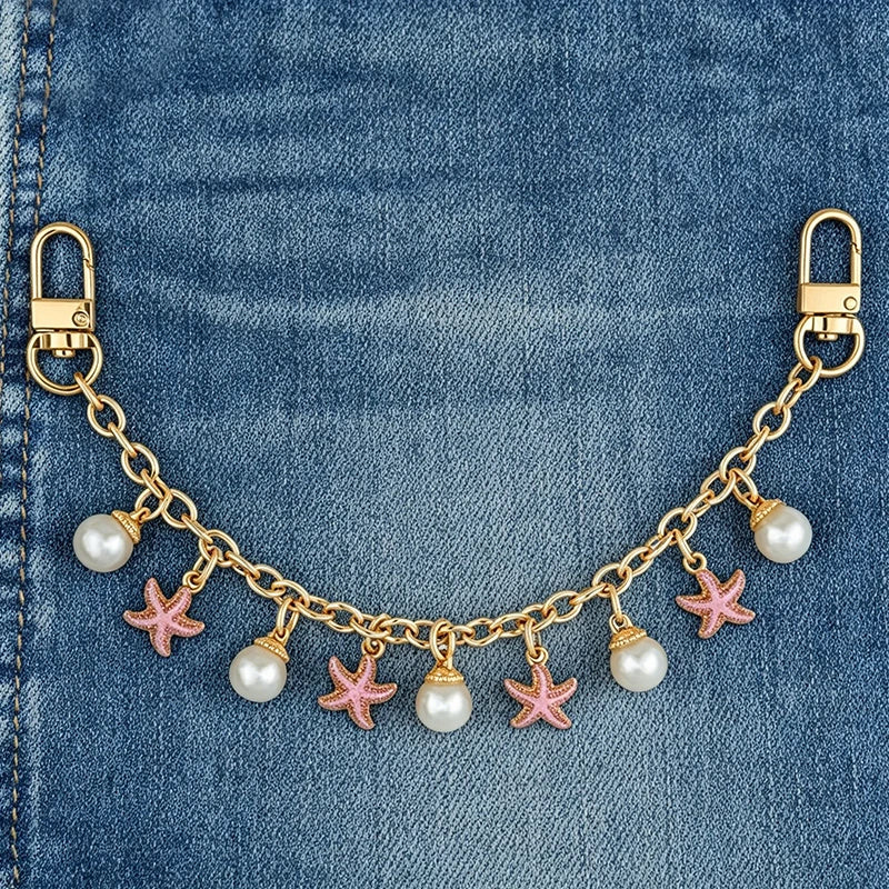Bag Charms For Handbags Sea Star Shell Pearl Bag Clothes Shoes Pendant Boho Summer Seashell Jewelry Making DIY Decoration