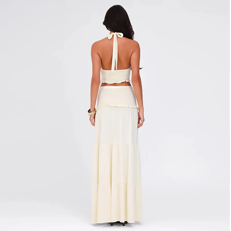 Alessia Frill Halter Maxi Skirt Set Two-piece