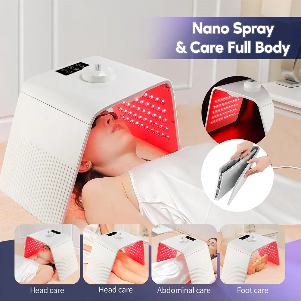 Foldable 7 Color LED Photon Facial Body Beauty Machine Skin Rejuvenation Light Nano Spray Equipment Home Skin Care SPA Instrument Secondary image