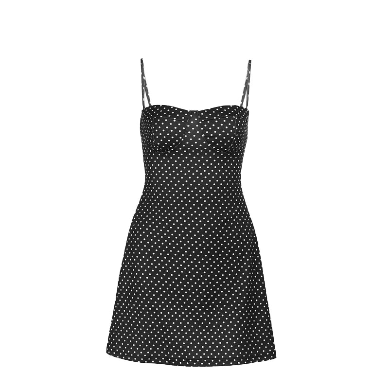 Marlowe Polka-Dot Bustier Mini Dress