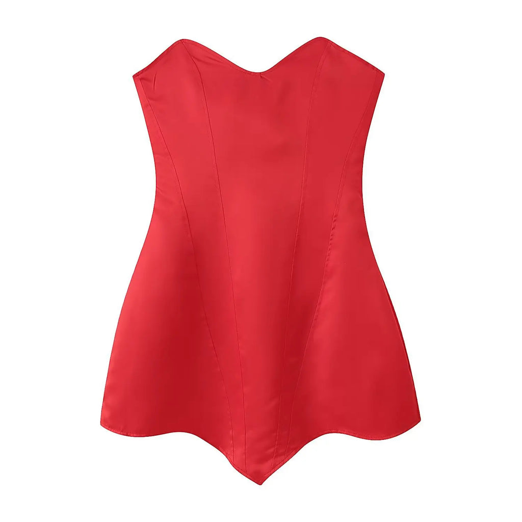 Noelle Boned-Waist V-Neck Mini Dress
