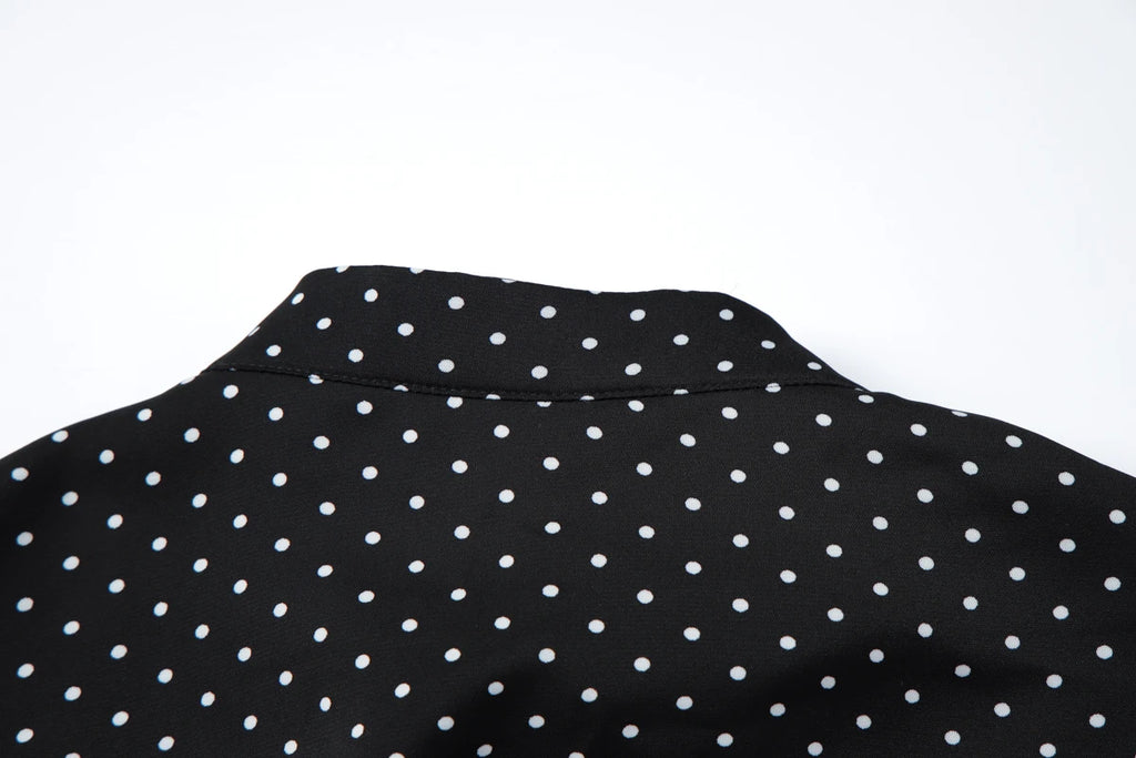 Dulzura Women'S Sexy Hollow Out Short Sleeve Lace Up Polka Dot T-Shirt Vintage Casual Y2K Top Party Club Street Summer Clothes