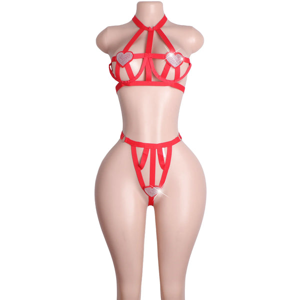 Ruby Crystal-Strap Performance Bra