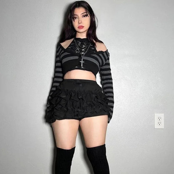 Juniper Lace-Bow Gothic Skort One-piece