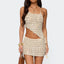 Ivy Crochet Asymmetric Halter Top Bodycon Skirt Set