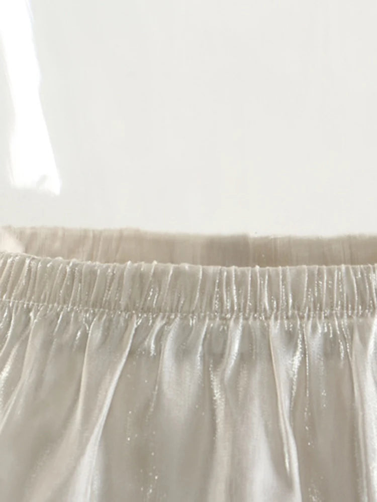 Seraphina Ruffle Satin Midi Skirt One-piece