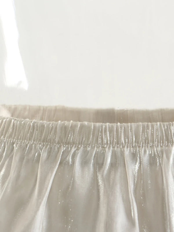 Seraphina Ruffle Satin Midi Skirt One-piece