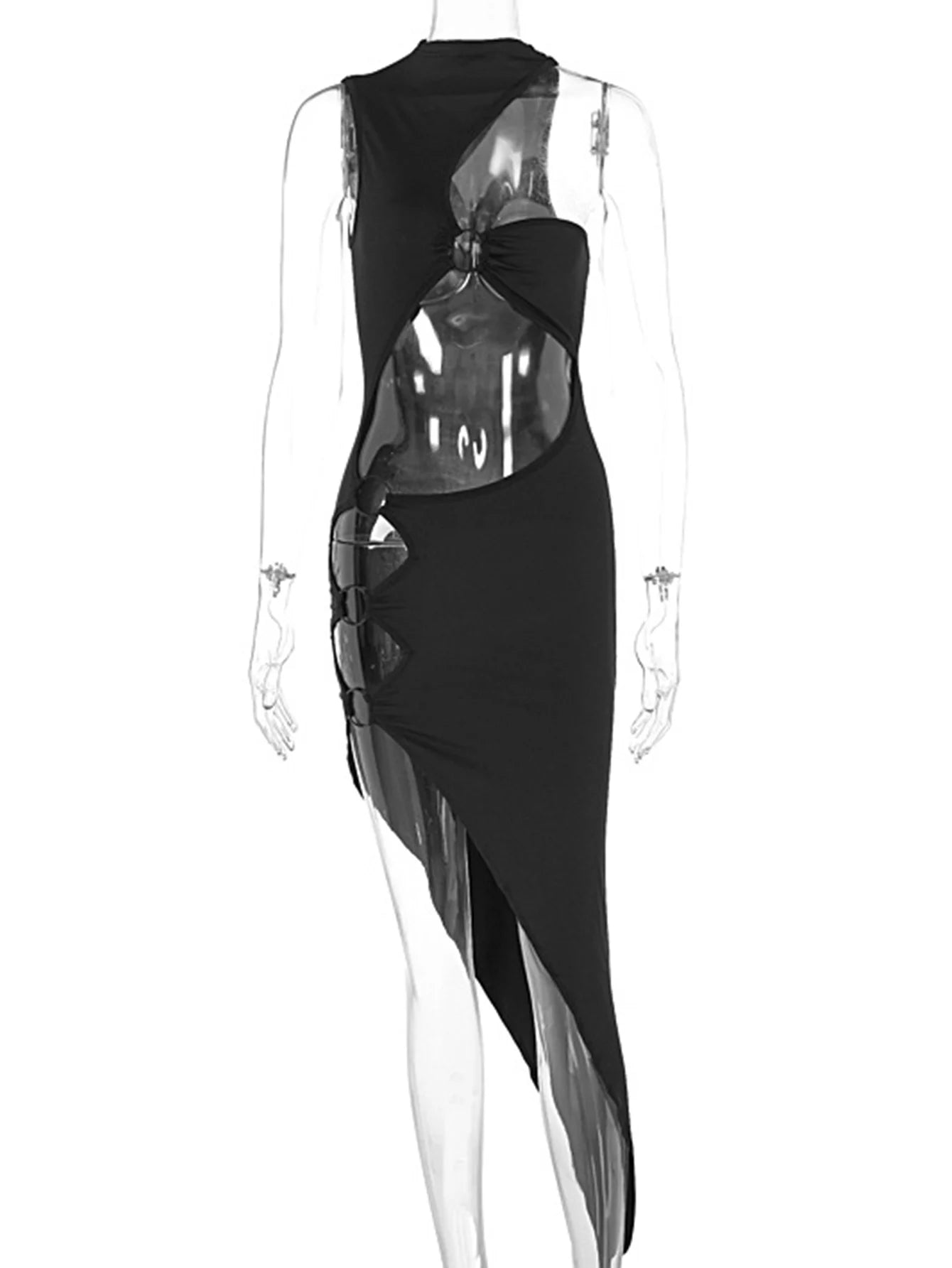 Elowen Cutout One-Shoulder Bodycon Midi Dress