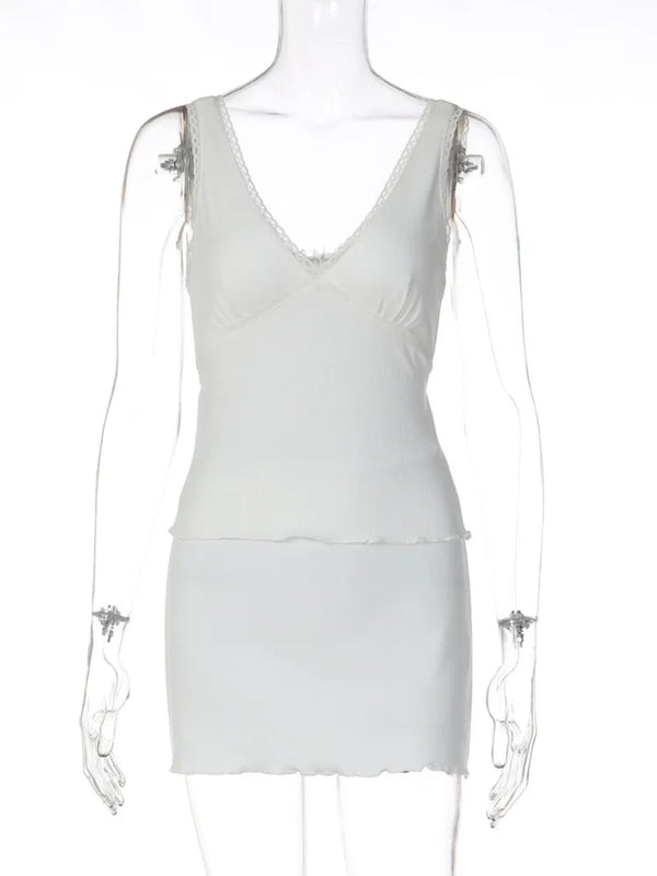 Isadora V-Neck Top & Mini Skirt Two-piece