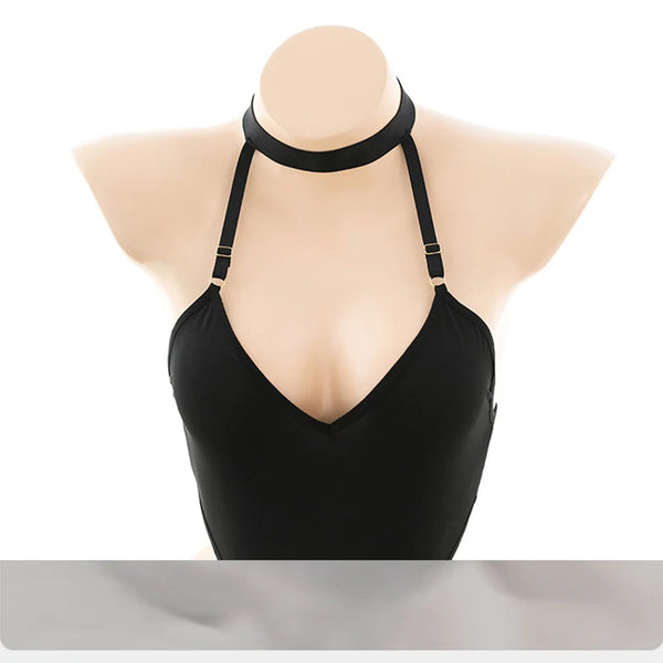 Erotic Crotchless Lingerie Women Hollow Bodysuit One Pieces Thong Sexy Costumes Deep V Neck Teddy Babydoll Dress Porno Underwear