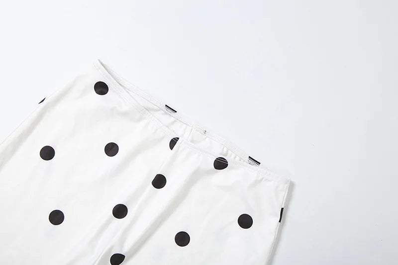 Demi Polka-Dot Halter Capri Pants Set Two-piece