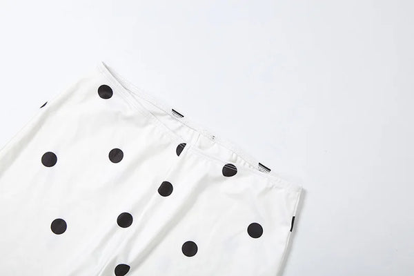 Demi Polka-Dot Halter Capri Pants Set Two-piece