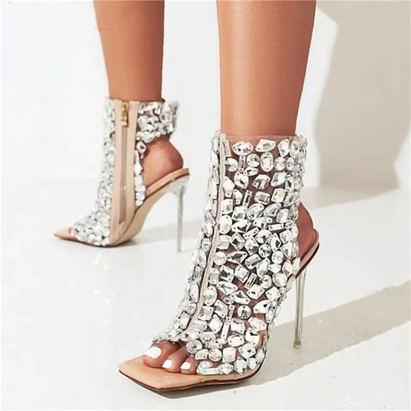 Isadora Crystal Rivet Stiletto Sandals Main image