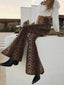 Savanna Animal-Print Flare Pants Apparel One-piece