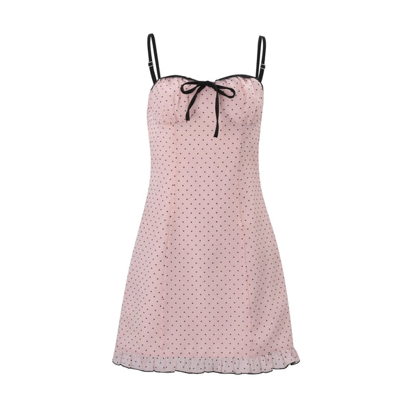 PixieKiki Polka Dot Pink Summer Dresses for Women Cutecore Spaghetti Strap Backless Mini Dress Summer 2026 P33-EZ14