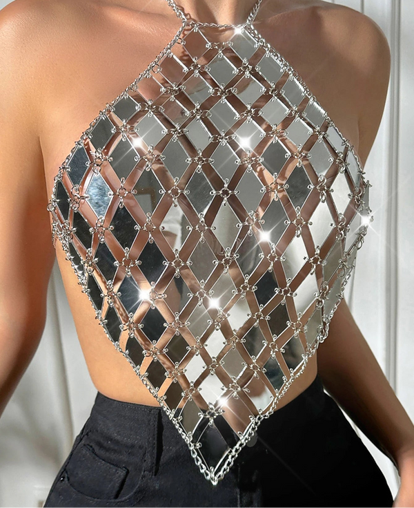 Celeste Mirror Mosaic Festival Top One-piece