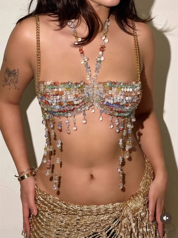 Vivienne Stardust Crystal Beaded Harness Lingerie