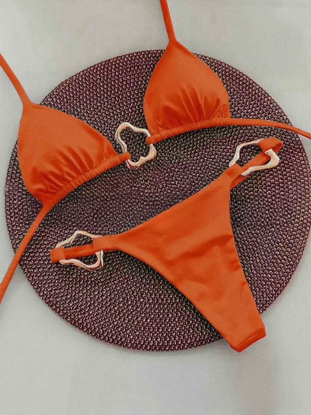 Maya Lace-Up Solid Bikini Two-piece