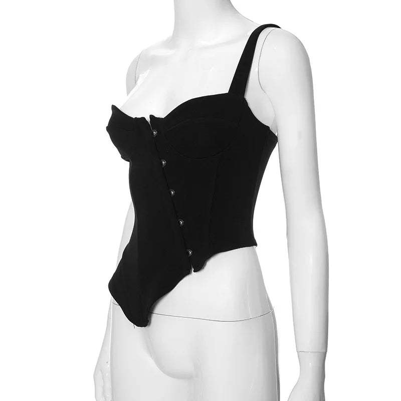 Vesper Asymmetrical Corset Crop Top One-piece